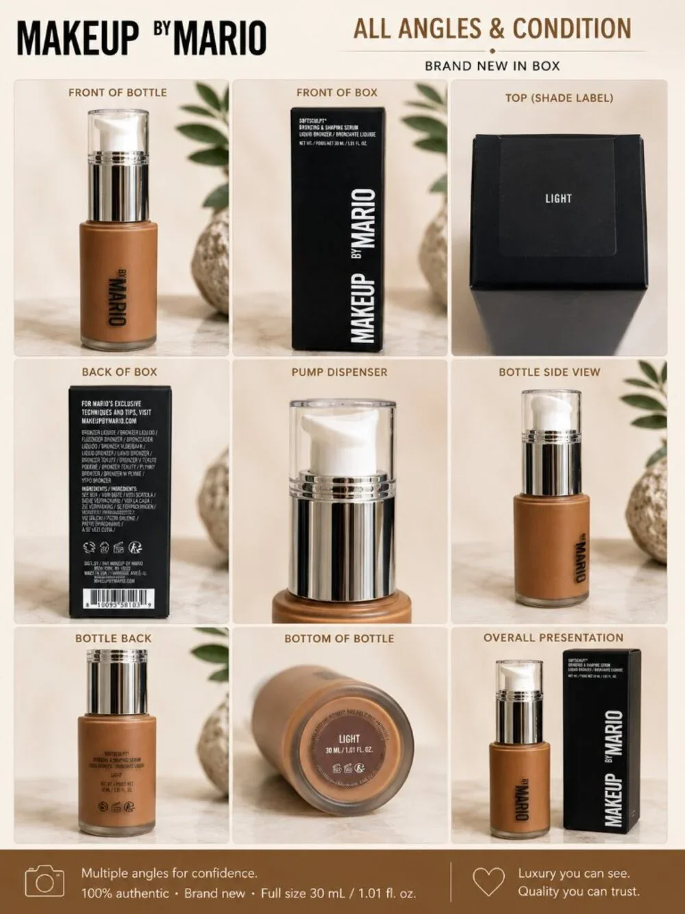 Makeup by Mario SoftSculpt Bronzing & Shaping Serum Light Liquid Bronzer 30mL